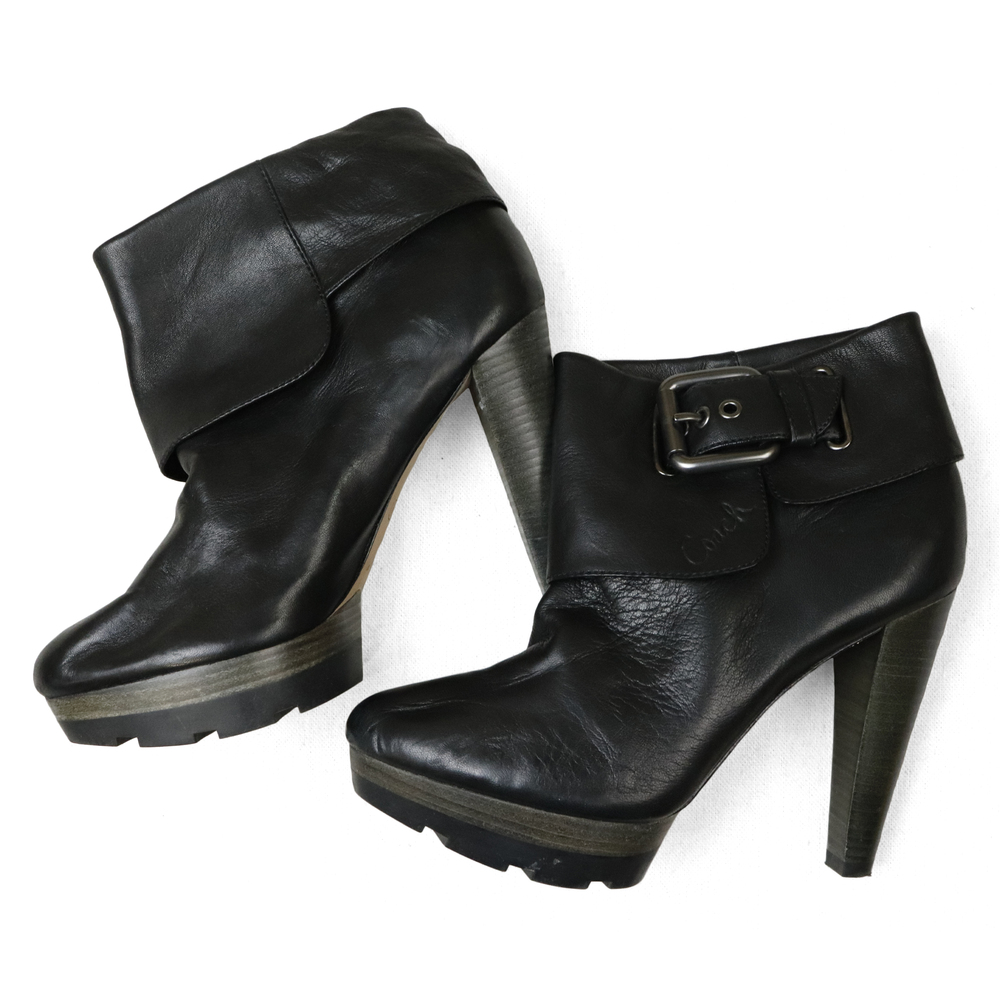 Vintage Coach Leather High Heel Boots Size 7.5